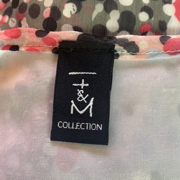 H&M Collection Pink/Grey Asymmetrical Polka Dot Layered Mini Dress Size M - Picture 7 of 11